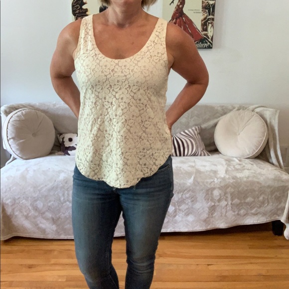 Talula cream lace over pink/nude lining top - Picture 6 of 6